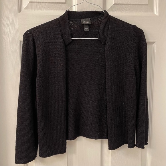 Eileen Fisher Silk Blend Open Front Cardigan Sz S - Picture 9 of 9